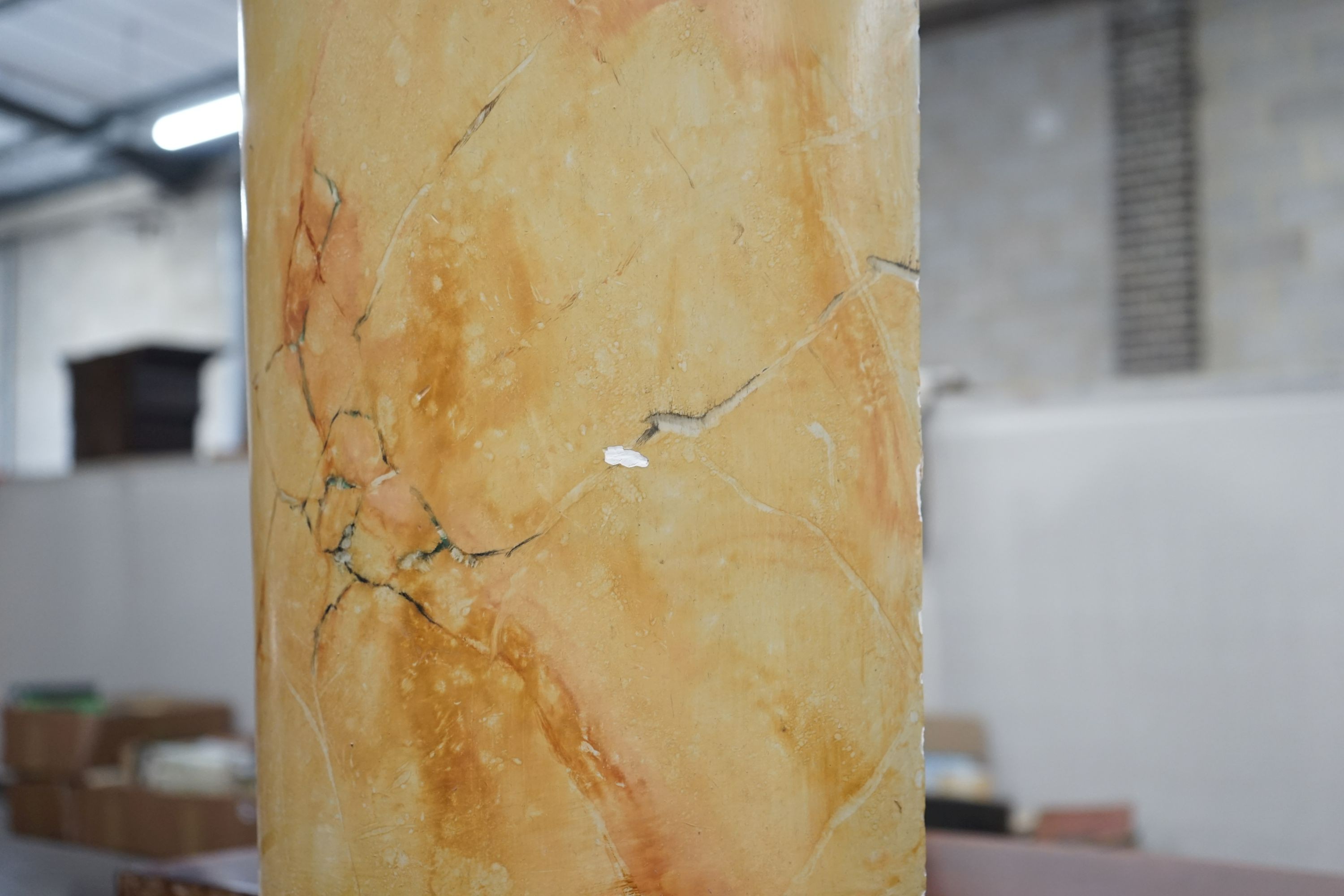 A faux marble column section, width 46cm, height 72cm